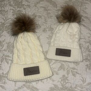 NWOT -Adorable mama and mini winter Pom hats